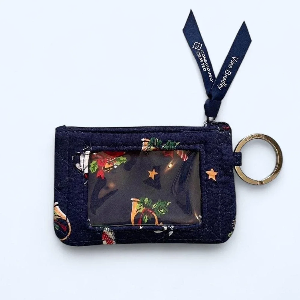 Vera Bradley quilted Zip ID case in the Snow Globe Motifs pattern from Fall 2022